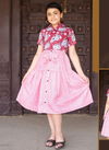 Pink Colour New Latest Fancy Kids Wear Rayon Skirt Top Collection Vina 1